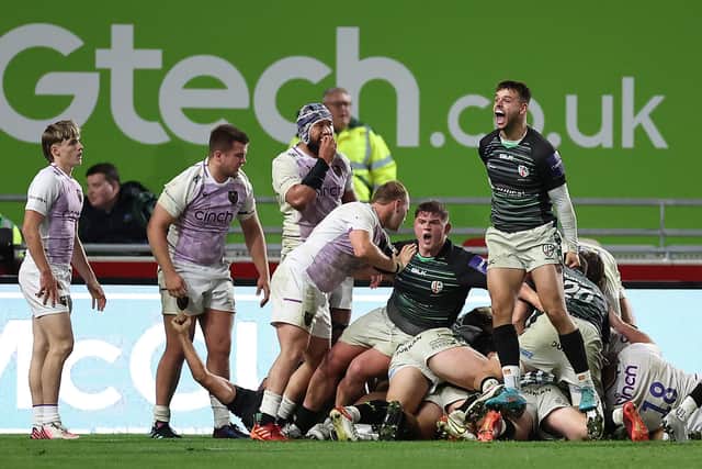Saints conceded a late penalty try as they were beaten at the Gtech Community Stadium back in September