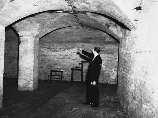 Vaults under Philadelphus Jeyes chemist, The Drapery, Northampton, January 6, 1959