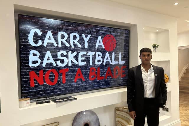 Basketball player Andre Arissol, pictured, is the face of the ‘carry a basketball not a blade’ campaign.