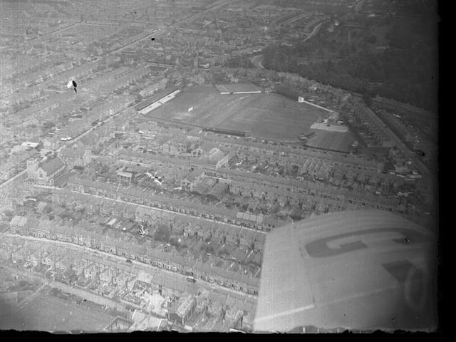 Aerial pic of County Ground, Northampton, date unknown