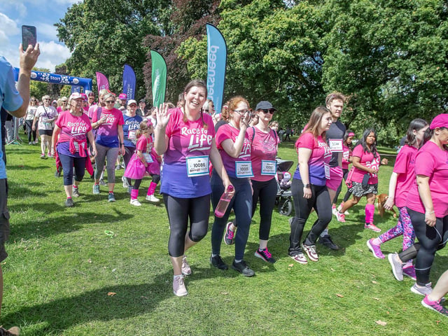 Abington Park turned pink on Sunday July 14 for the 3k and 5k Race for Life events.