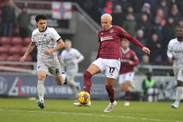 Sporting a new look with his bleach blonde hair and he was as bright and as energetic as anyone in claret. Covered plenty of ground and even at 3-0 down he was charging about the pitch trying to get something going for his beaten side... 7 CHRON STAR MAN