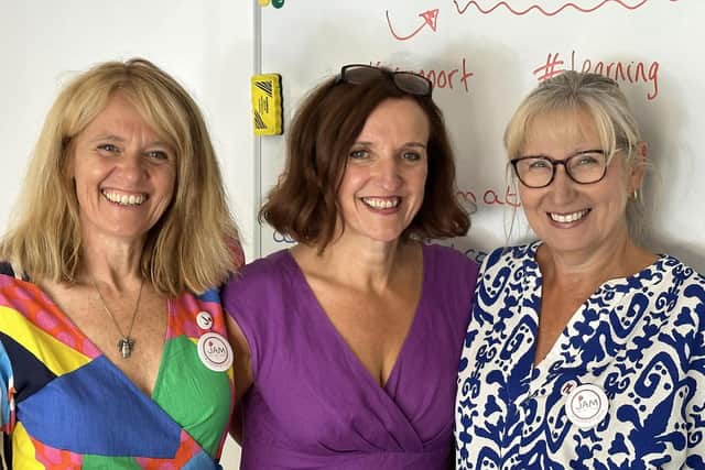 The three founders, Julia Harris, Ann Brebner and Mandy Lagden, are friends and the first letter of their names make up the name of their group.