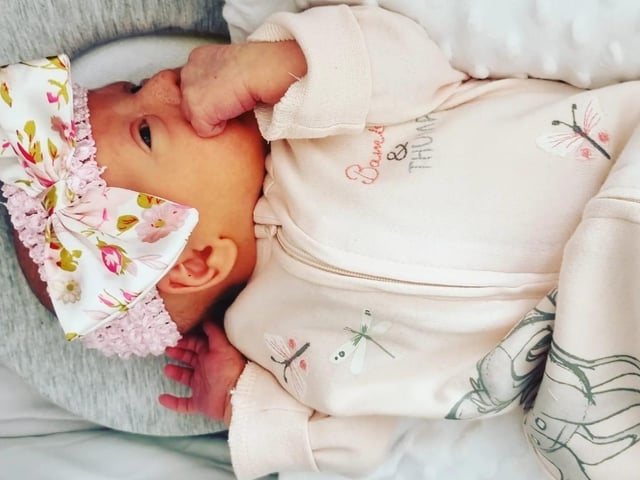 Tullulah-Rose born at 6am on August 7 at Northampton General Hospital, weighing 5lbs 12oz.