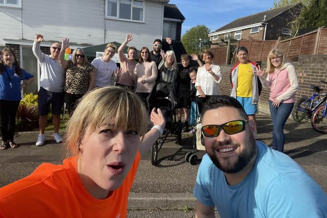 Pictured: Stephanie White and husband Steve celebrate with their supporters