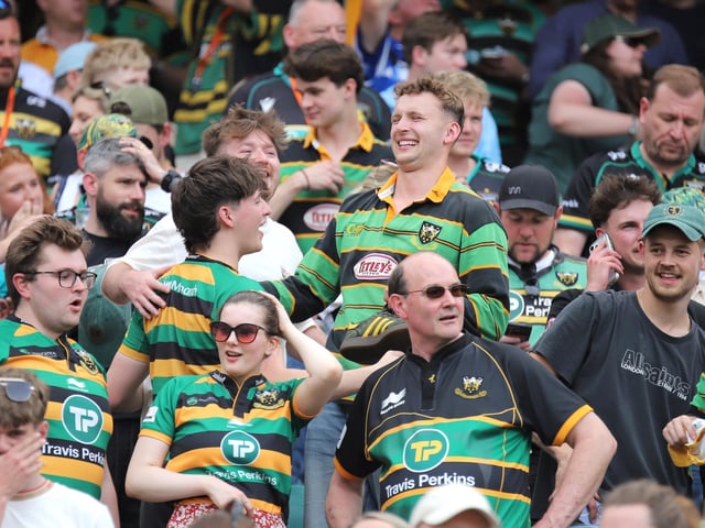 Saints fans at Twickenham on Saturday June 20