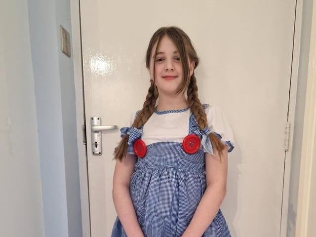 Isla, aged 10, as Dorothy from The Wizard of Oz.