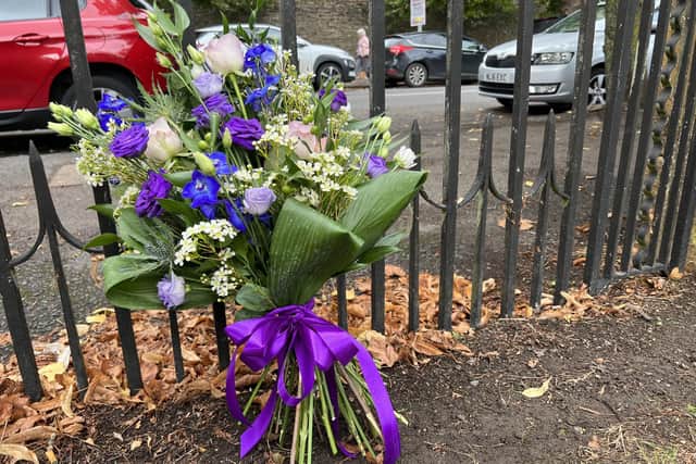 Flowers left by Mayor