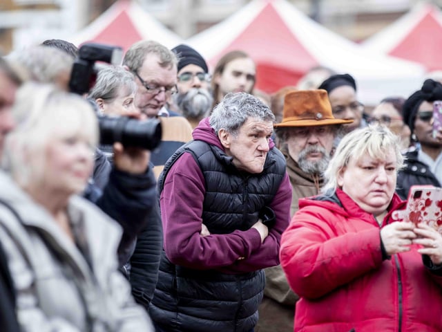 The memorial service for well-known Northampton homeless man George Murray was held on Sunday (November 6) in the Market Square