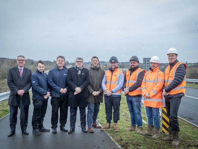 The £57.4 million project connects the A428 Harlestone Road, near Harlestone Firs, with the A5199 Welford Road, near the Windhover pub.