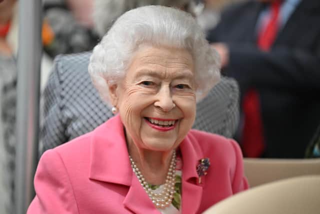 Queen Elizabeth II during a visit to The Chelsea Flower Show 2022 at the Royal Hospital Chelsea on May 23, 2022