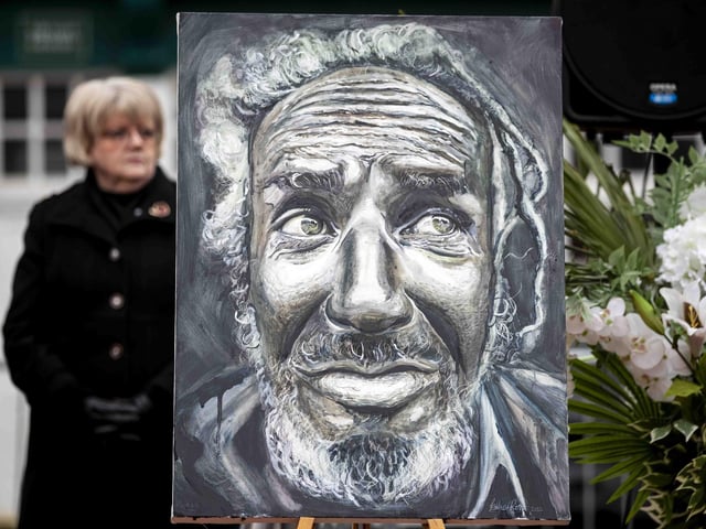 The memorial service for well-known Northampton homeless man George Murray was held on Sunday (November 6) in the Market Square