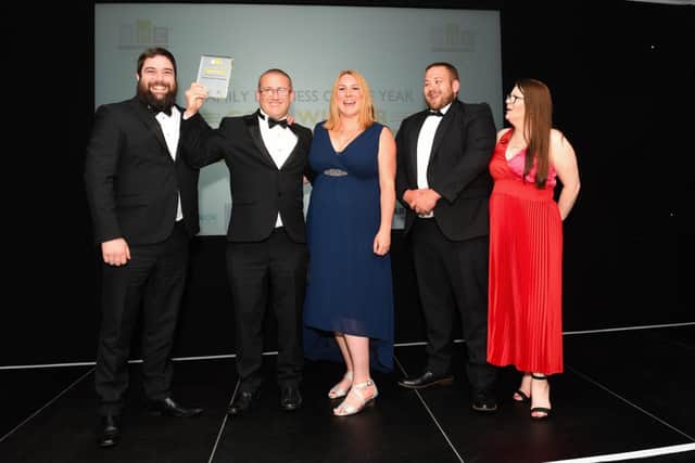The Service MOT Repairs team with their Family Business of the Year Award