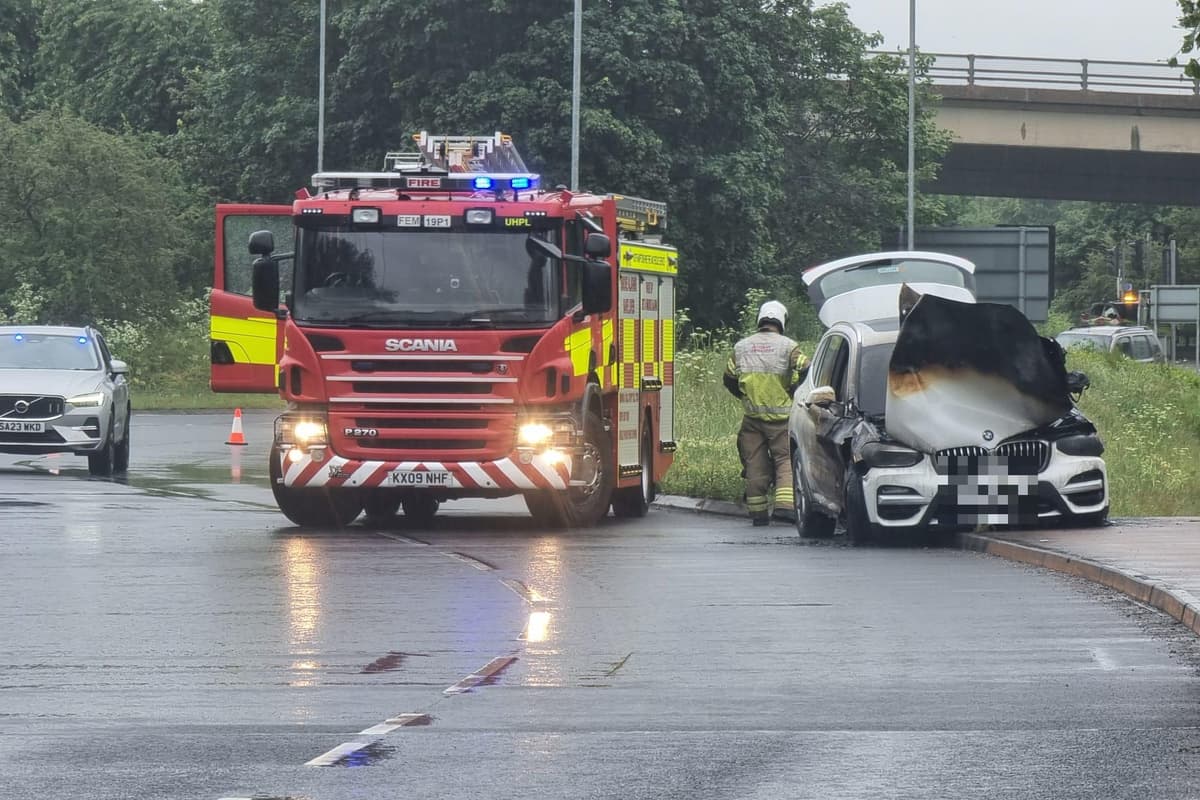 Delays on busy roundabout in Northampton as emergency services called to ...