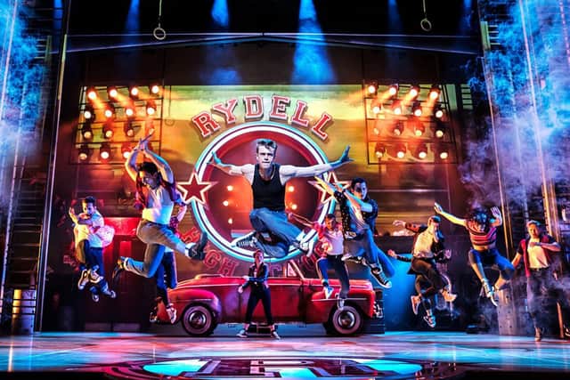The 2023 cast of the West End production of Grease. Photo by Johan Persson