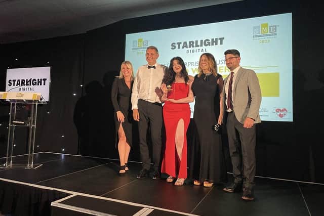 Pilkington Communications team with award category sponsors Starlight
