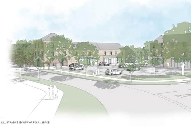 Illustrative 3D plans of the Towcester Grange town centre.