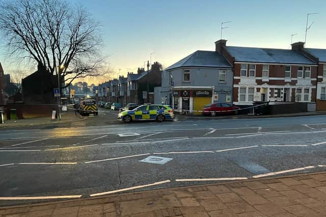 The cordon in Monarch Road, off Kingsthorpe Road, remained in place into Thursday (February 6).