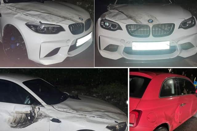 Damage caused to cars in East Haddon.
