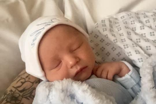Arlen Freddie born at 7.45pm on August 20 weighing 7lbs 2oz.