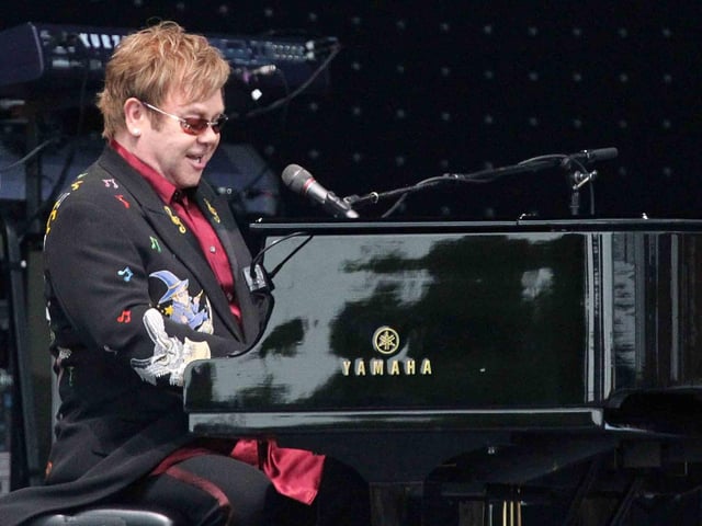Elton John at Northamptonshire County Cricket Club.