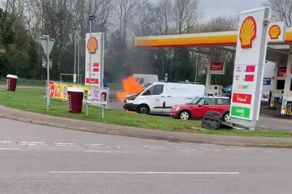 The van fire in Daventry. Photo: James Tomalin.