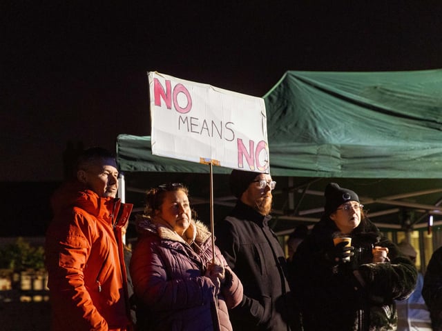 Activists joined the march on Friday November 28 to stand against violence towards women and girls.