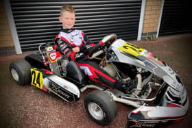 10-year-old Max is celebrating after being signed on to national kart team