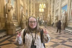 Carmela Falcone, pictured, visited the Houses of Parliament on Tuesday (March 21).