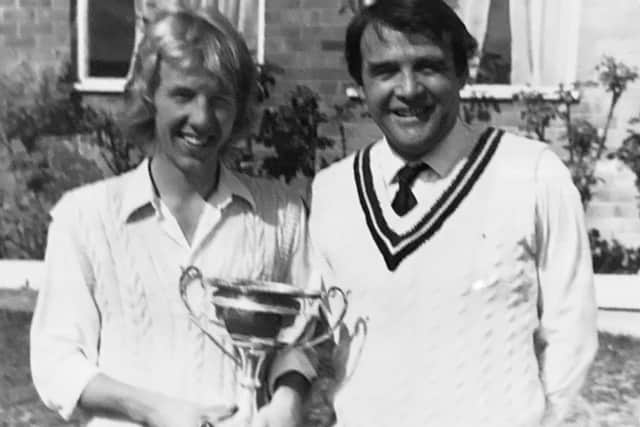 Peter Lord (right) and Ian Kilsby celebrate a Saints youth team success in 1975