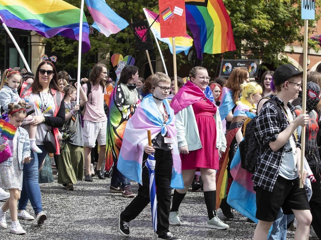 A parade made its way through the town centre before finishing at the university's Waterside campus as Northampton Pride took place on Saturday July 8, 2023.