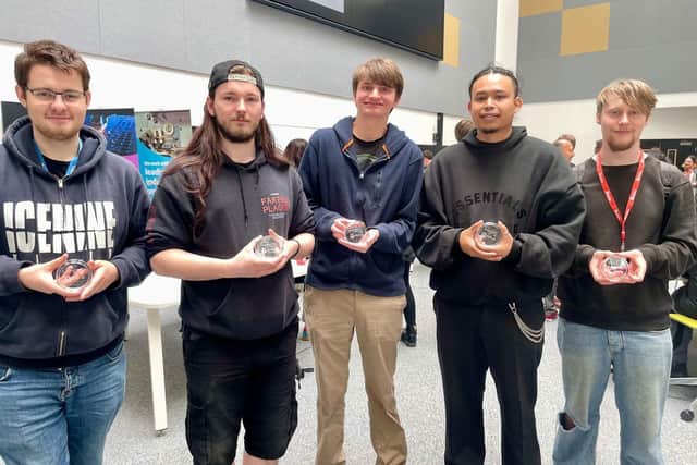 Games course students with their awards.
