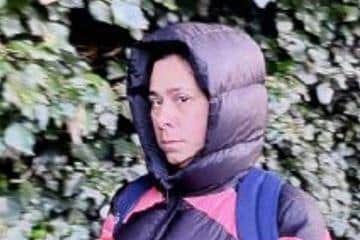 Police would like to speak to the woman in the image.