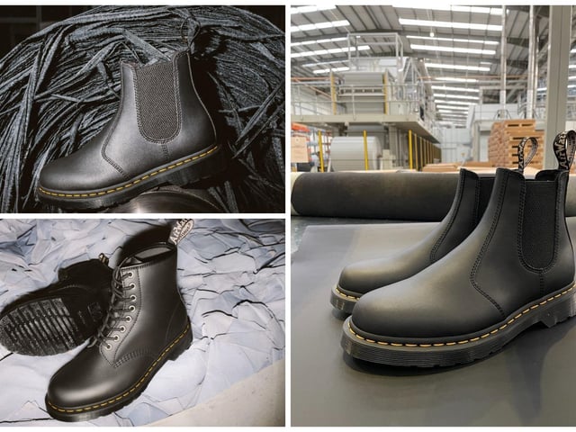 The new Dr. Martens boots made using reclaimed leather that has been manufactured by Peterborough-based Gen Phoenix