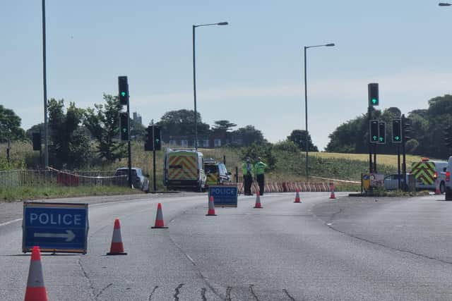 The A4500 in Northampton is closed due to a collision.