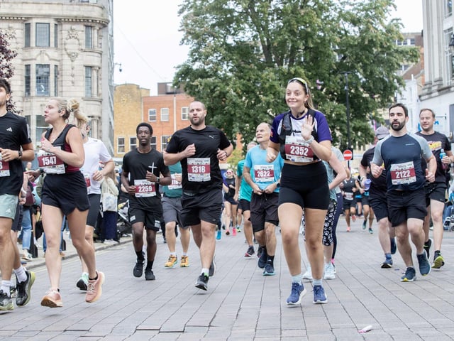 Hundreds of runners took part in the half marathon around the town on Sunday September 14.