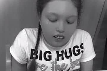 Kyra has a rare genetic condition. Image courtesy Channel 4 News.