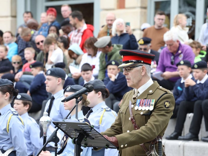 Kettering town centre: crowds line town centre to welcome The Royal Anglian Regiment for Armed Forces Day parade /National World