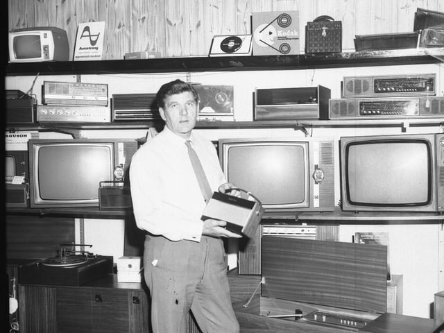 Look at those television sets on show at Hawkins in Northampton!