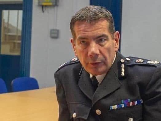 Chief Constable Adderley wearing his Falklands ribbon on the left of his chest in an interview with this newspaper in 2019. Image: National World.