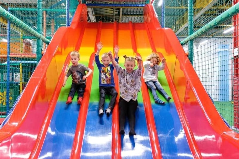 Youngsters enjoy the soft play area located in Moulton Park.