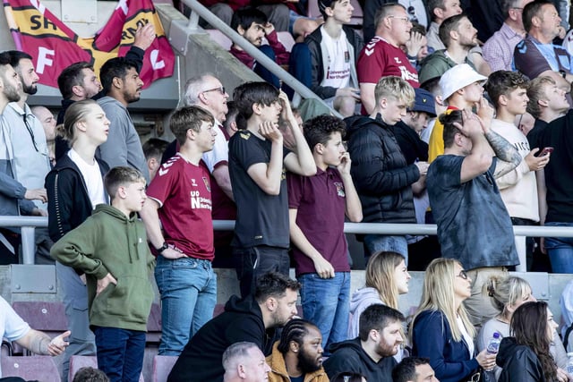 The goals are flying in at the Memorial Stadium, and the Sixfields fans are getting edgy