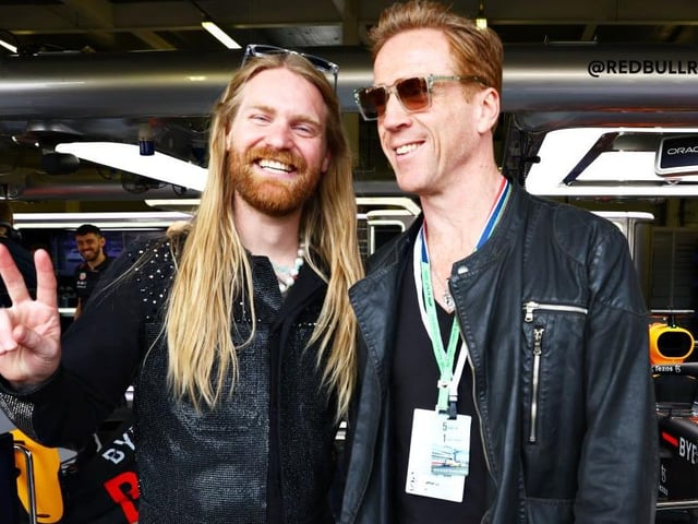 Eurovision singer Sam Ryder with actor Damien Lewis