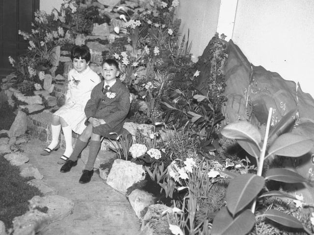 Easter garden at Mount Pleasant Church, Northampton, March 25, 1967