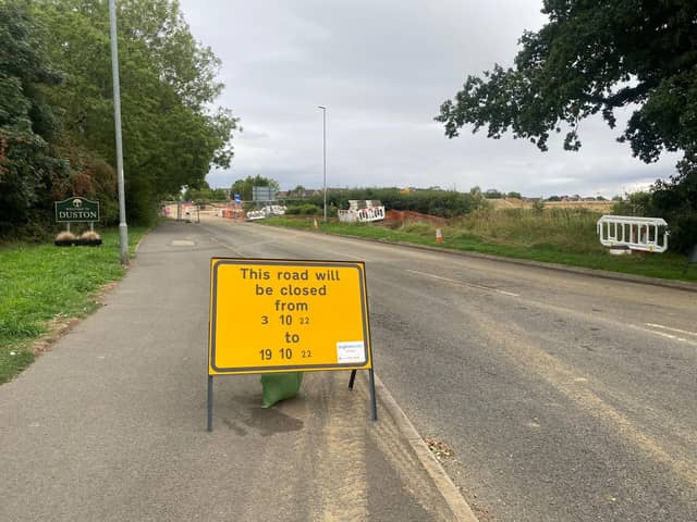 A new sign has gone up at Berrywood Road to say it will be closed again from October 3 to October 19