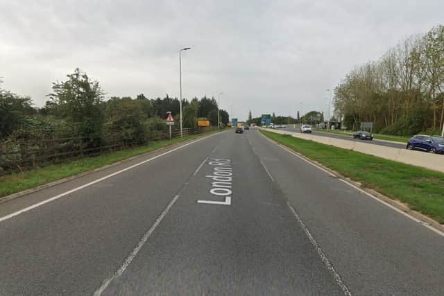 Firefighters were called to the A45 in Northampton after a cigarette discarded in grass in the central reservation caused a fire.