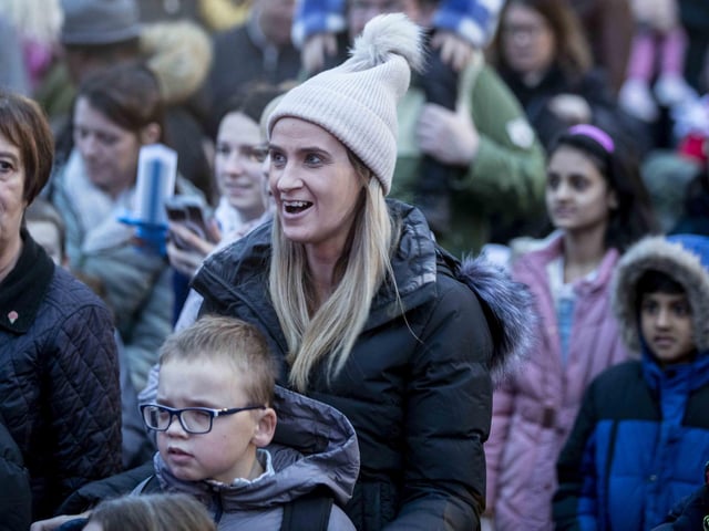 Panto stars, the town mayor, Santa and singer Billy Lockett joined the fun as Northampton switched on Christmas lights on Saturday (November 28).