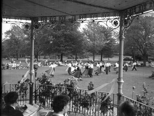 Country dancing in Abington Park, Northampton taken from the bandstand