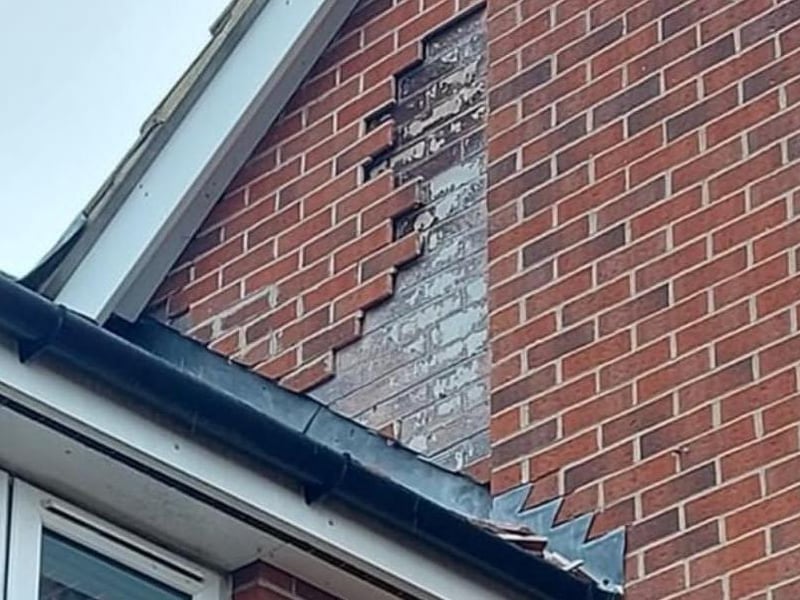 The brickwork on one of the resident's homes