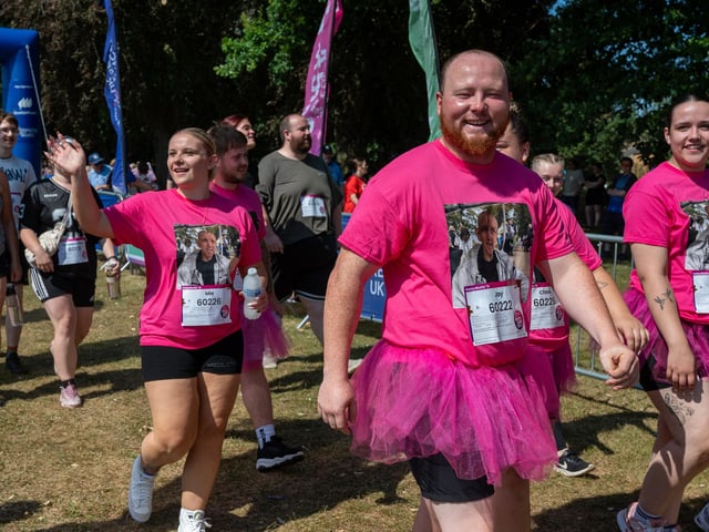 Runners taking part in the Pretty Muddy Race For Life at Abington Park in Northampton on Saturday, July, 11, 20026. Photo by David Jackson.